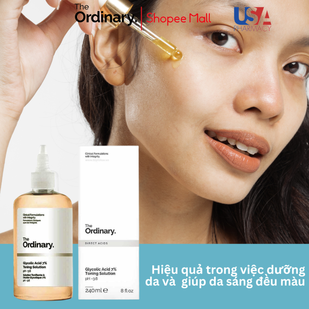 Toner Tẩy Da Chết Làm Sạch Da The Ordinary Glycolic Acid 7% Toning Solution 240ML.