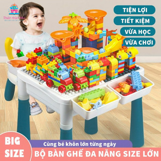 [TẶNG QUÀ] Bộ bàn ghế lắp ráp xây dựng đa chức năng cho trẻ em, bàn đồ chơi lắp ráp, xếp hình cho bé - Thiên thần nhỏ