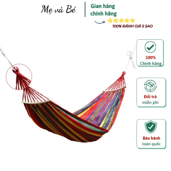 VÕNG DU LỊCH SỢI VẢI ĐAN CANVASS KÍCH THƯƠC 280X80,- Võng Khu Cắm Trại - Võng Dã Ngoại Camping (Kèm Túi, Dây) | BigBuy360 - bigbuy360.vn