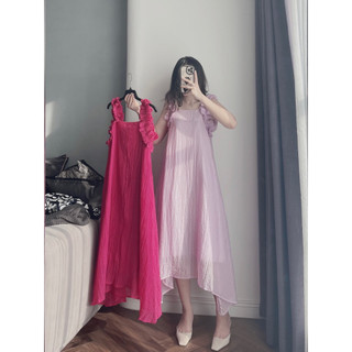 Đầm váy hai dây bèo vai hai lớp dày dặn đáng yêu