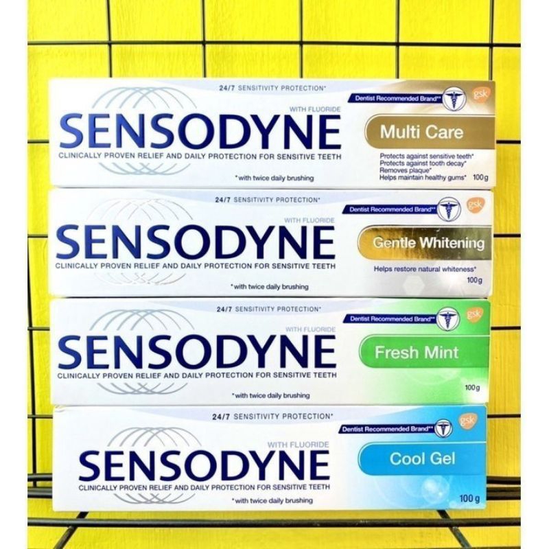 KEM ĐÁNH RĂNG SENSODYNE màu xanh lá/xanh dương/màu trắng thơm mát dài lâu