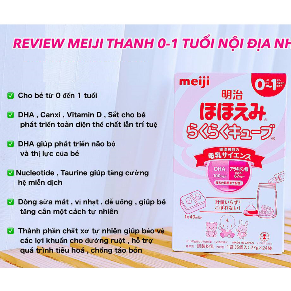 Sữa Meiji Thanh Hộp 24 Thanh  Thanh 27g
