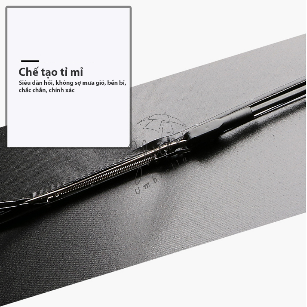 Ô Dù Che Năng Mưa Tự Đông Màu Xanh Dương 3 Lớp 8 Nan Chống UV Kèm Túi Đựng Ô