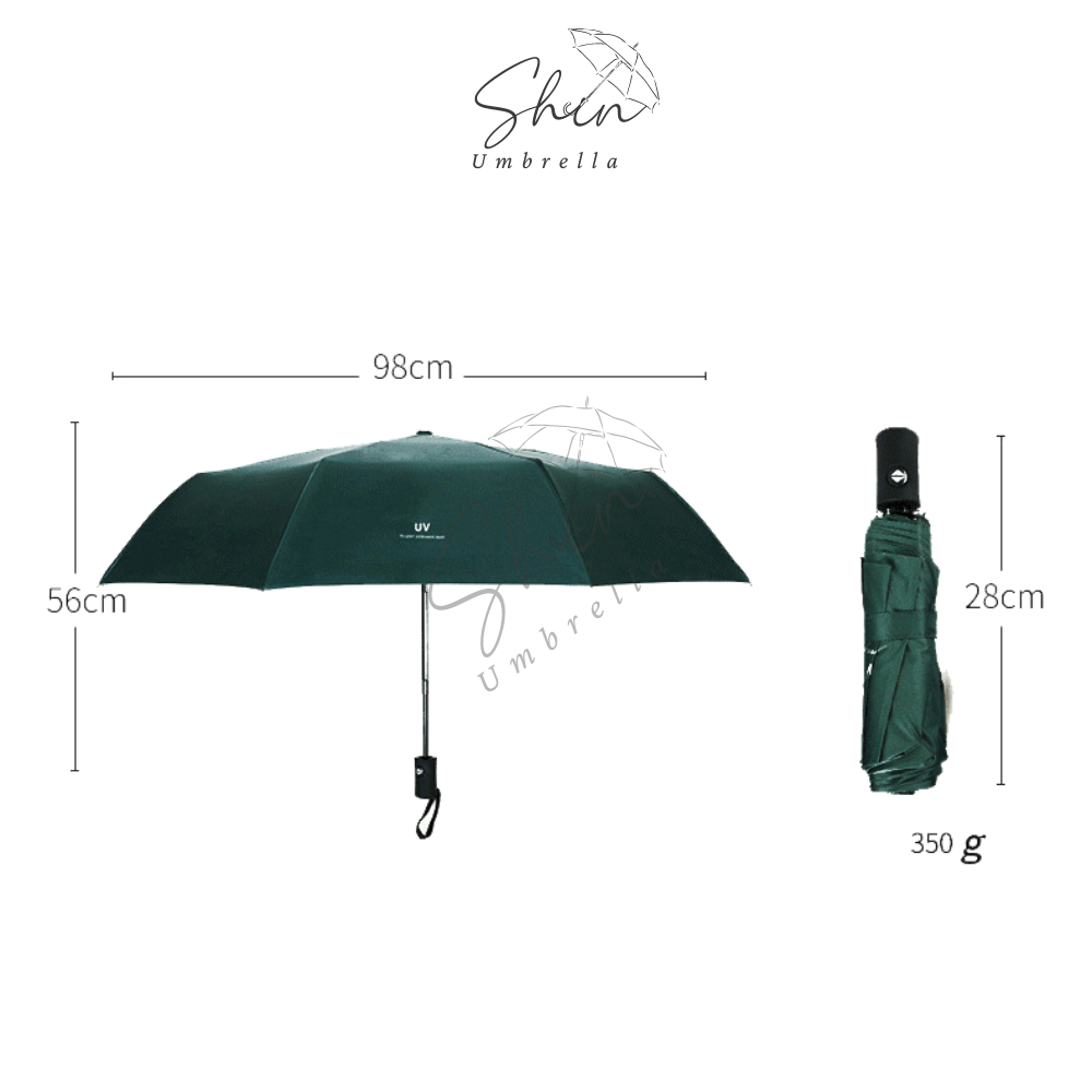 Ô Dù Che Năng Mưa Tự Đông Màu Xanh Dương 3 Lớp 8 Nan Chống UV Kèm Túi Đựng Ô