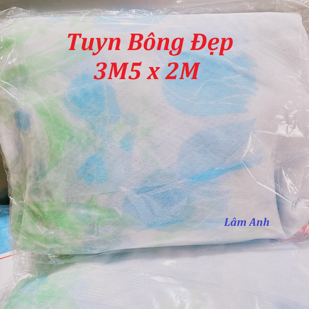 Mùng Tuyn Bông Đẹp 3M5,2M5,Mùng Tuyn Màu Vừa Nệm 1M6, 1M8