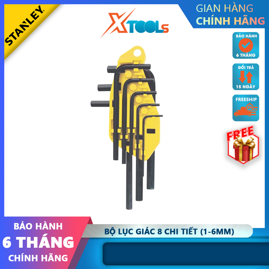 Bộ lục giác 8 cây hệ mét (1mm-6mm) STANLEY - 69-251