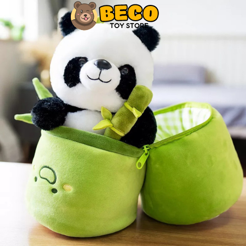 Gấu bông gấu trúc panda ôm tre nhồi bông dễ thương đáng yêu