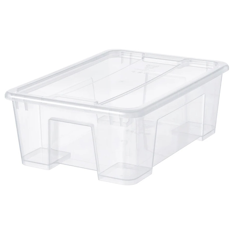 Hộp nhựa 11L có nắp 38x28x14 SAMLA IKEA chính hãng