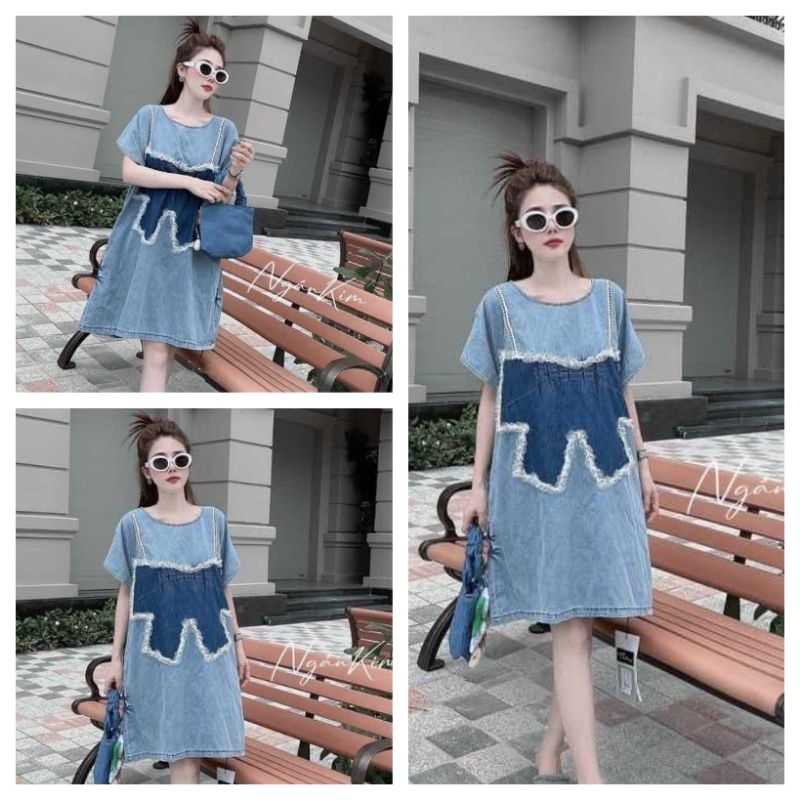 Váy suông bò nơ tua rua hàng QCL1