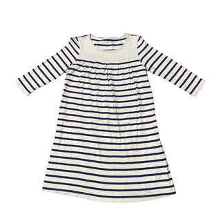 Đầm baby doll nữ kẻ sọc ngang tay dài