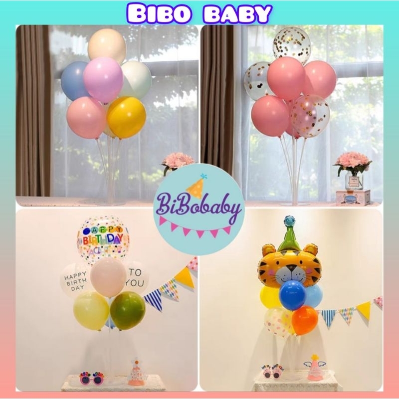 Trụ bóng bay 70cm 7 nhánh trang trí sinh nhật, giáng sinh - BiBo baby