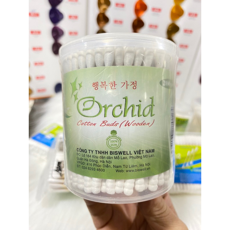 Bông tăm xoe tai hai đầu bằng gỗ người lớn em bé tiệt trùng hàng cty