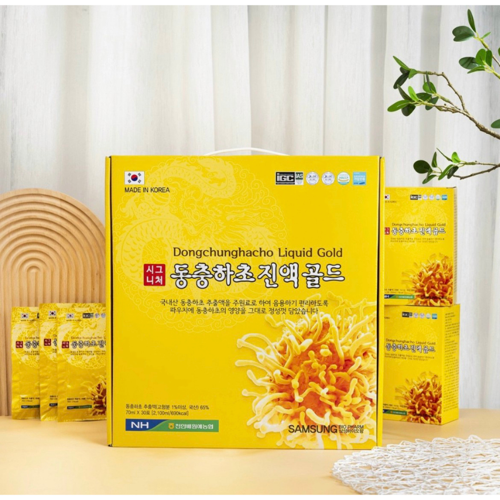 Nước Hồng Sâm Núi Đông Trùng Hạ Thảo Cao Cấp Hàn Quốc, Hộp 30 Gói x 70ml