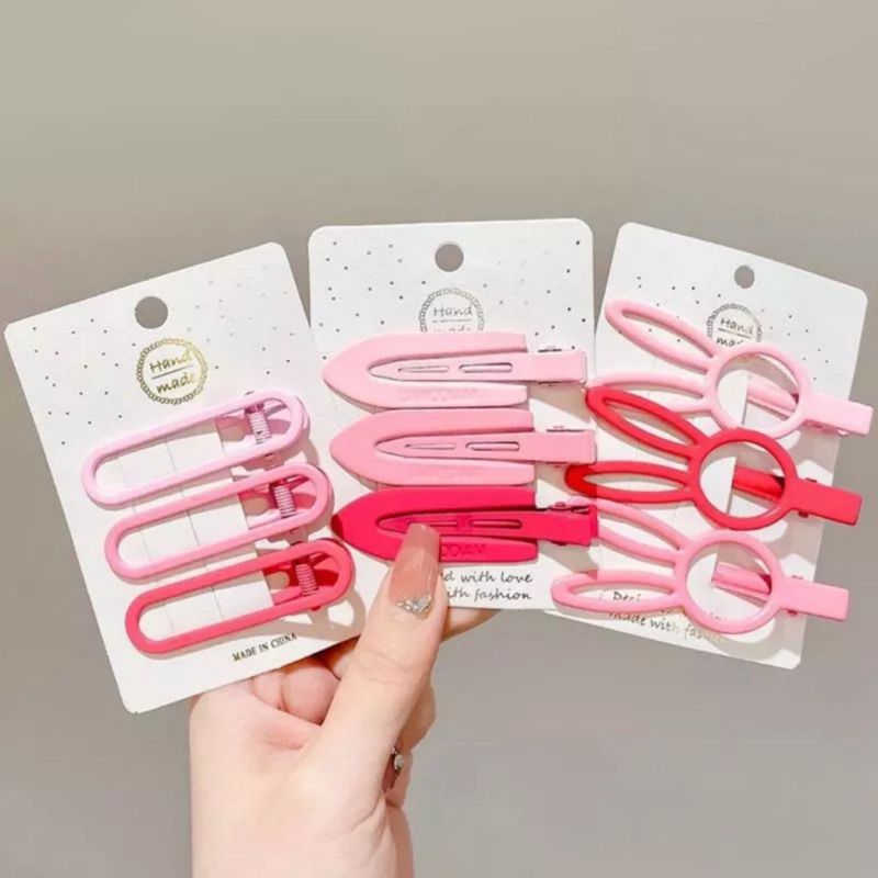 SET KẸP TÓC 19 CHI TIẾT MÀU HỒNG DỄ THƯƠNG CHO BÉ GÁI