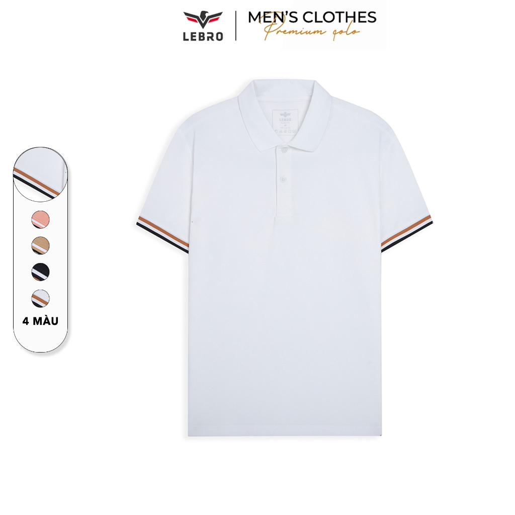 Áo thun polo nam trơn có cổ Lebro, vải cotton CVC cao cấp, dáng slimfit, chuẩn form thể thao trẻ trung LEBRO TPL22-004