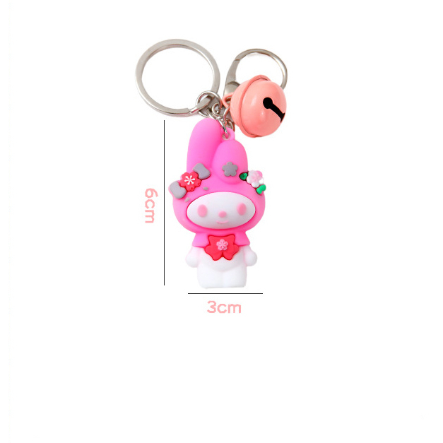 Móc Chìa Khóa Hoạt Hình Mặt Dây Chuyền Nữ Cô Gái Dễ Thương Trái Tim Thỏ đáng yêu