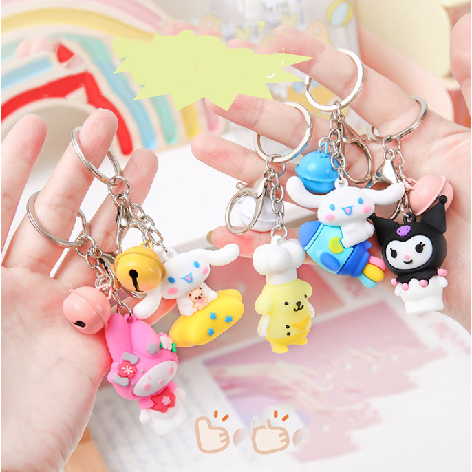 Móc Chìa Khóa Hoạt Hình Mặt Dây Chuyền Nữ Cô Gái Dễ Thương Trái Tim Thỏ đáng yêu