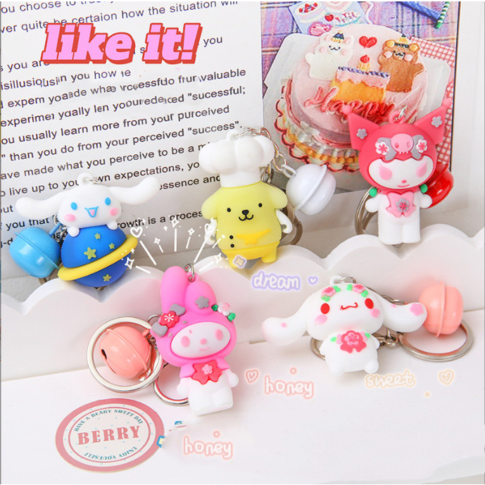Móc Chìa Khóa Hoạt Hình Mặt Dây Chuyền Nữ Cô Gái Dễ Thương Trái Tim Thỏ đáng yêu