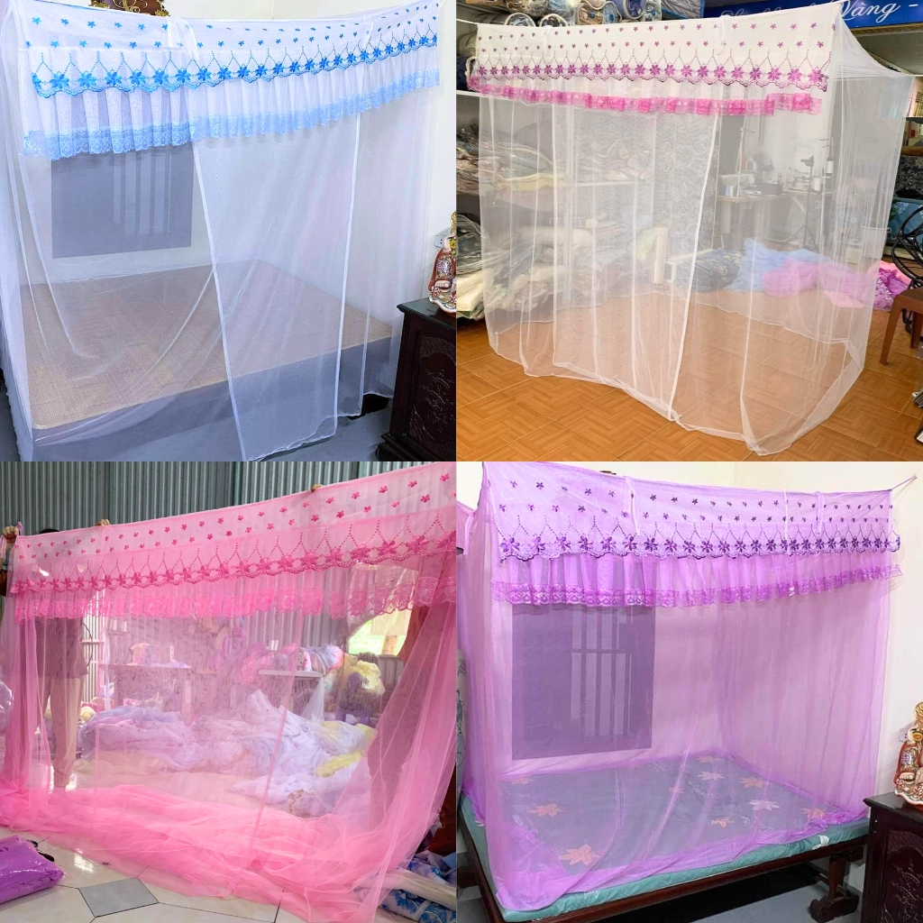 Màn vải tuyn có cửa m6x2m, m8x2m, 2mx2m2 - Mùng tuyn ngủ mắc tay người lớn chồng muỗi cao cấp Kiều Phi