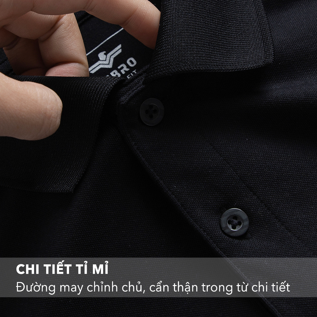 Áo thun polo nam trơn có cổ Lebro, vải cotton CVC cao cấp, dáng slimfit, chuẩn form thể thao trẻ trung LEBRO TPL22-004