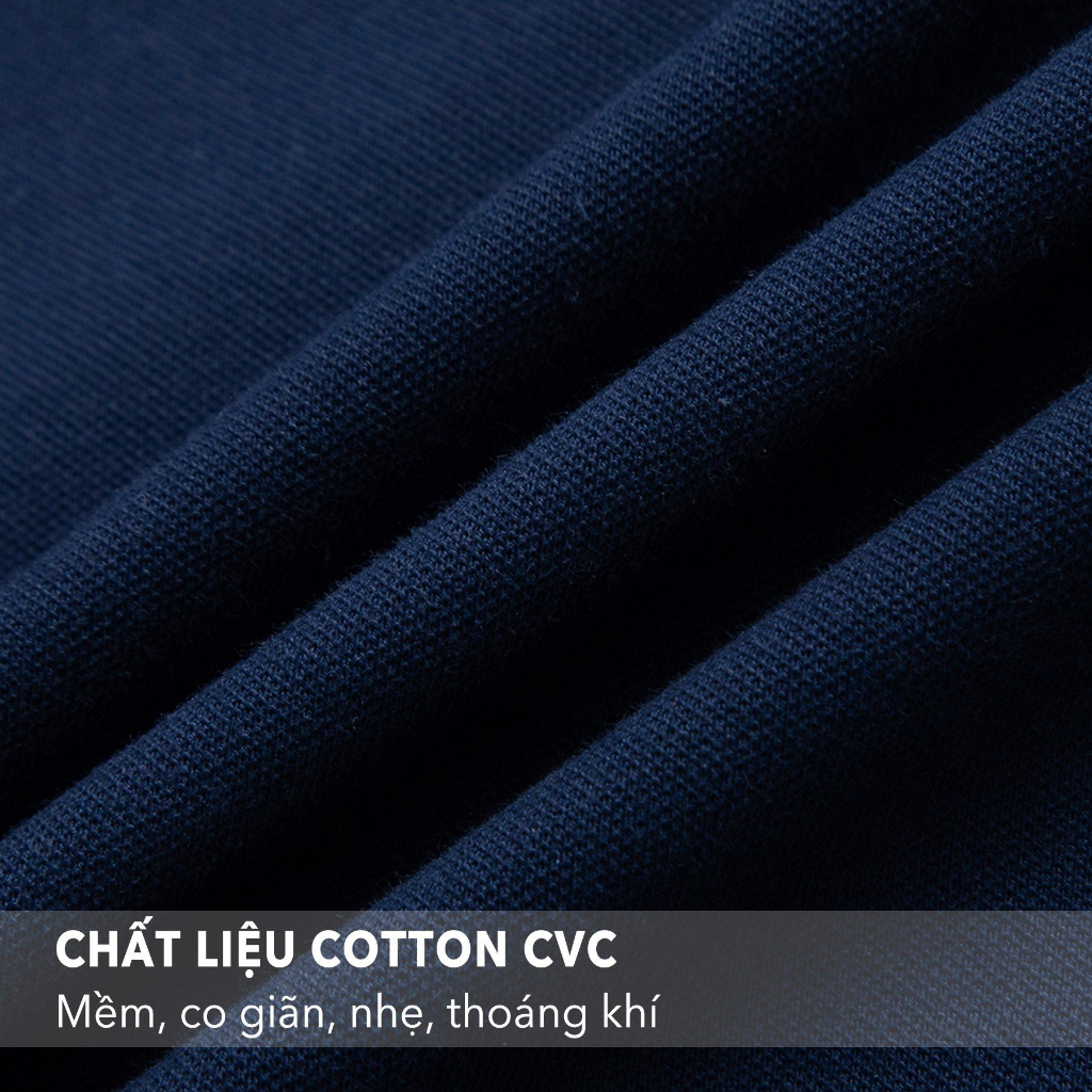 Áo Polo Nam Lebro Chất Liệu Cotton CVC, Form Slim Fit Co Giãn Thoáng Khí Phối Họa Tiết Cổ Tay Áo TPL23-02A