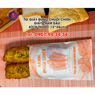 1000 túi chuối chiên thấm dầu size lớn đựng 2 trái - hoặc kèm khoai - giấy gói chuối chiên, võ đựng bánh chuối