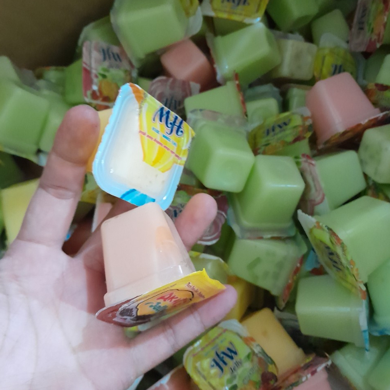 1KG - Thạch rau câu mix vị trái cây sữa chua vuông Headway