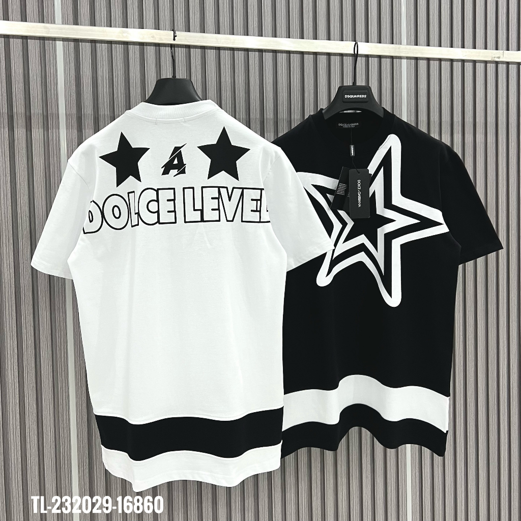 🔥Hot🔥Áo thun Dolce level hình sao phối 2 màu thiết kế hot trend cặp đôi Nam nữ New 2023