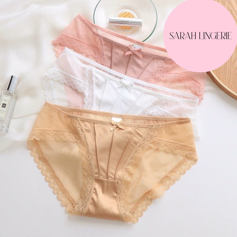 Sarah Lingerie CÁCH ĐIỆU QUẦN LÓT LƯỚI PHỐI REN VẢI BÓNG MỊN ĐẸP
