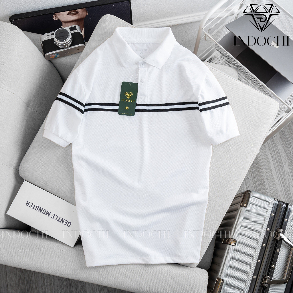 Áo thun polo nam kẻ sọc ngang