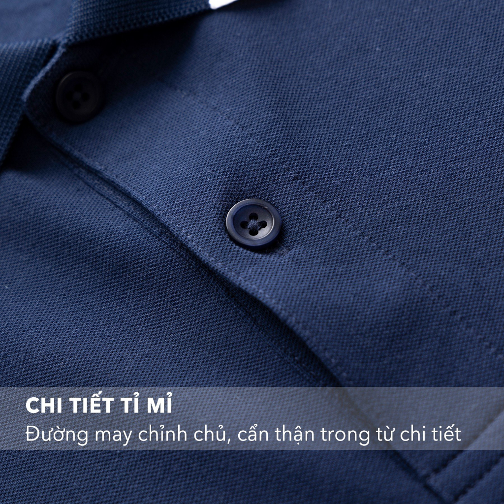 Áo Polo Nam Lebro Chất Liệu Cotton CVC, Form Slim Fit Co Giãn Thoáng Khí Phối Họa Tiết Cổ Tay Áo TPL23-02A