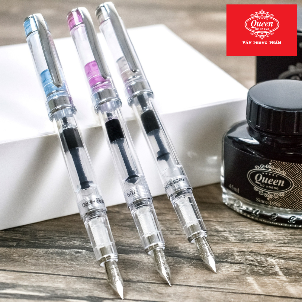 Bút máy Hero 709 - Chính hãng - Xanh/Đen/Tím