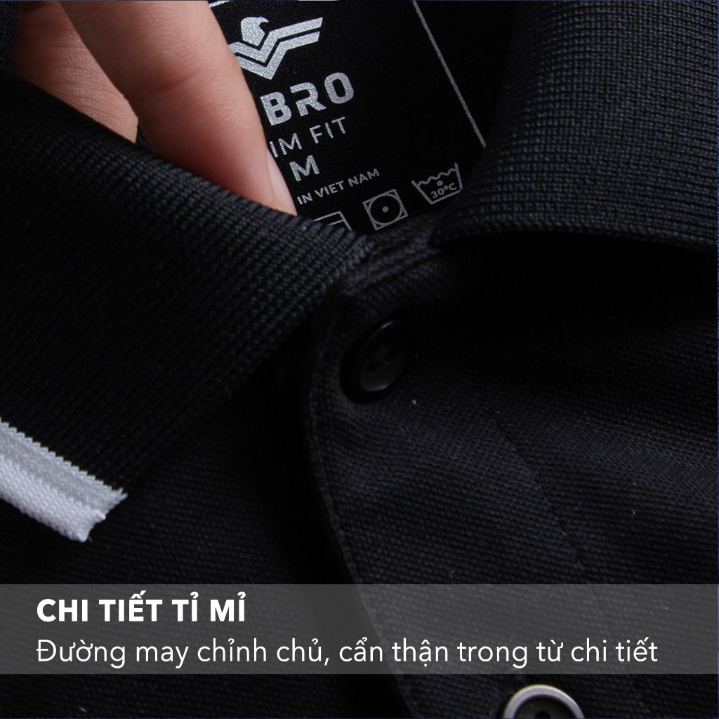 Áo thun polo nam có cổ LEBRO in hoạ tiết cá tính, chất cotton CVC, thể thao trẻ trung TPL23-003A