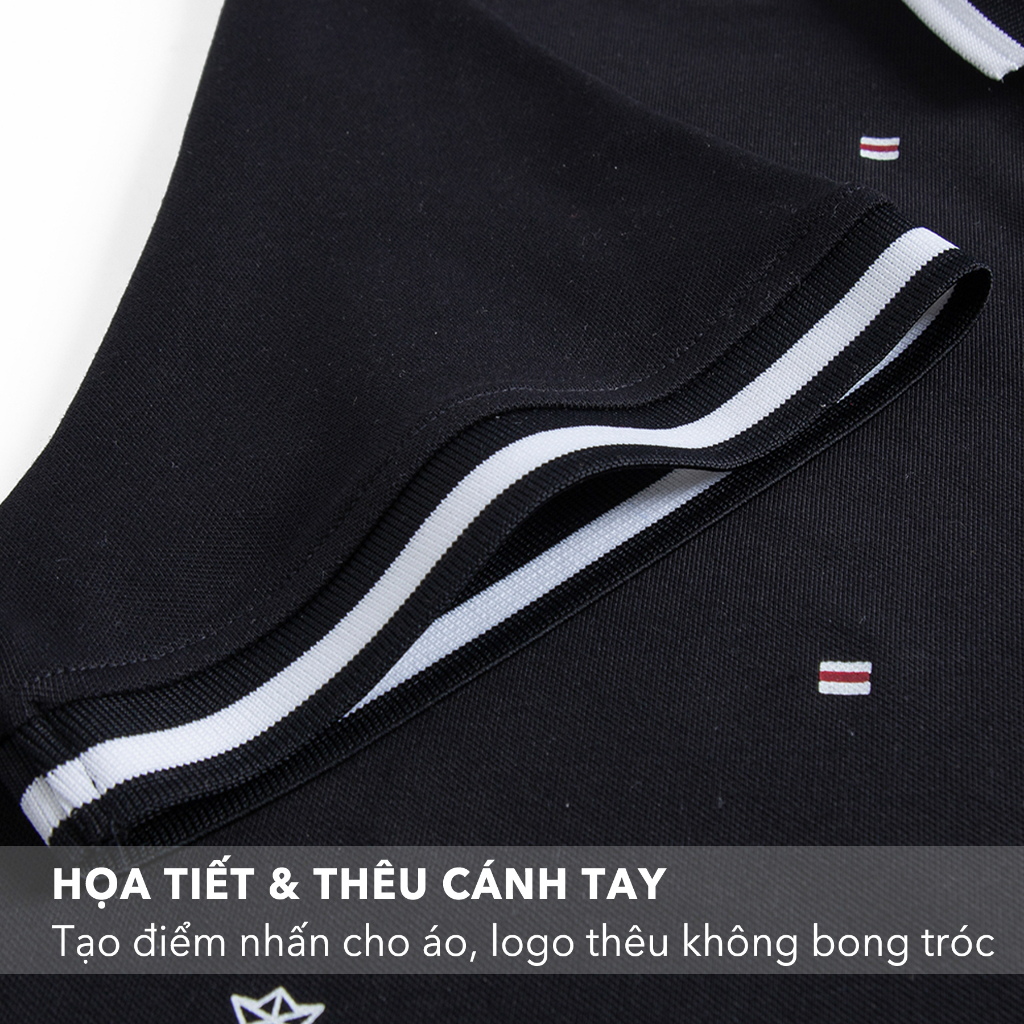 Áo thun polo nam có cổ LEBRO in hoạ tiết cá tính, chất cotton CVC, thể thao trẻ trung TPL23-003A