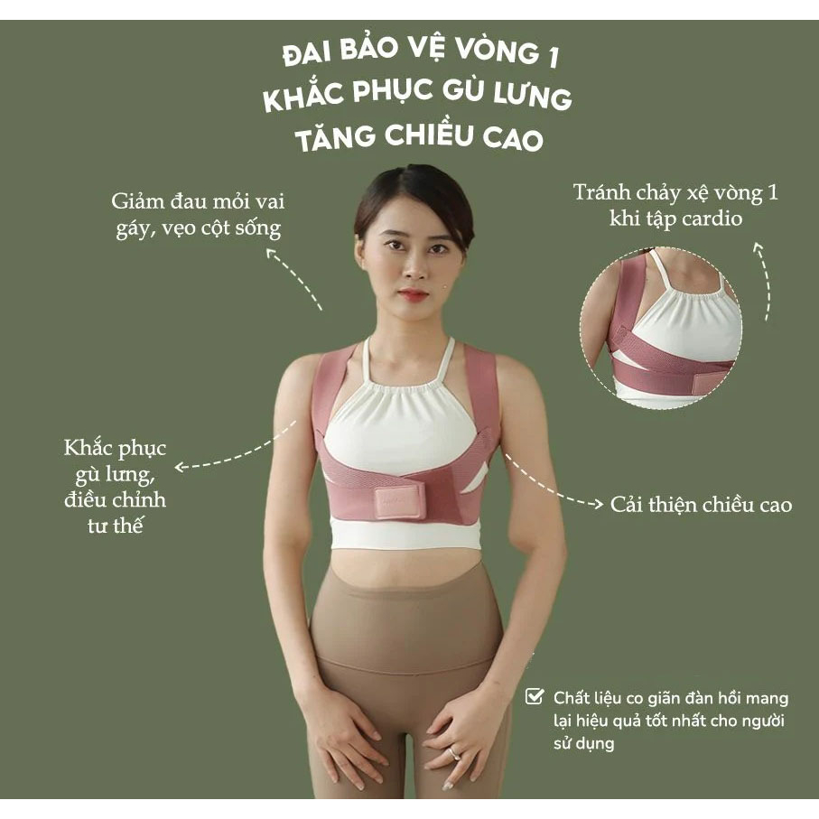 Đai đeo vai chống gù lưng, áo đai nâng ngực định hình chống gù lưng LOẠI TỐT bảo vệ vòng 1 của nam và nữ