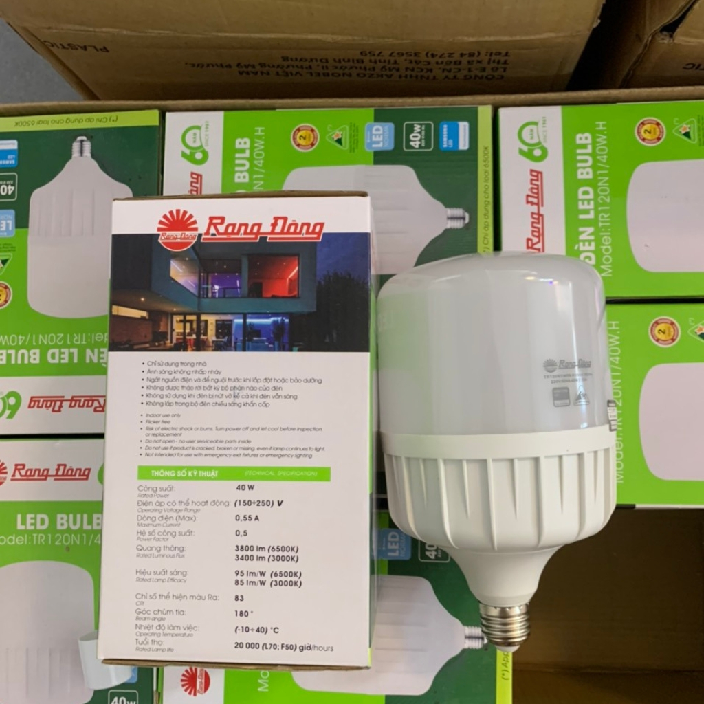 Bóng Led buld trụ 20W 30W 40W 50W Rạng Đông