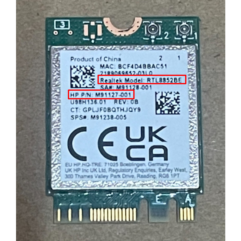 Card WIFI Realtek RTL8852BE , Chuẩn M2 NGFF KEY E A  , có Wifi cực cao và BlueTooth 5.0