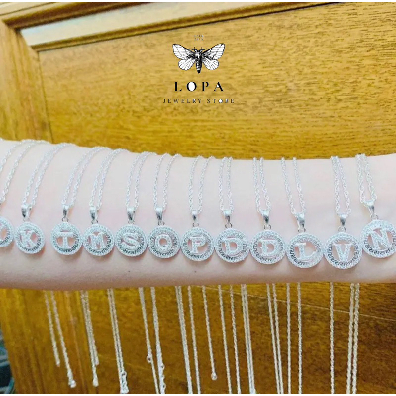 Dây xoắn kép mặt chữ cái tròn nữ Bạc Ta LoPa dáng cá tính sang chảnh