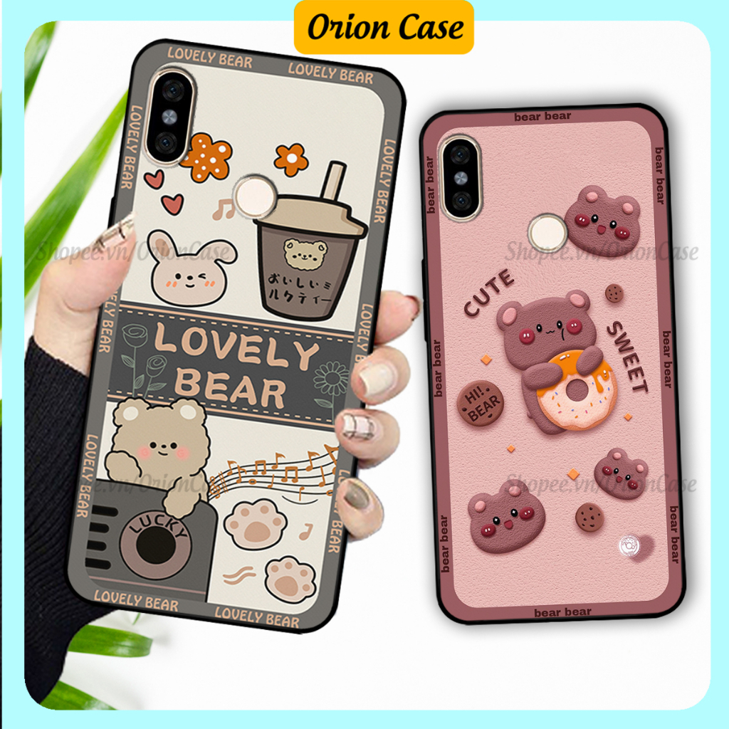 Ốp lưng Redmi Note 5 / Redmi Note 6 in hình gấu bear dễ thương, bền đẹp