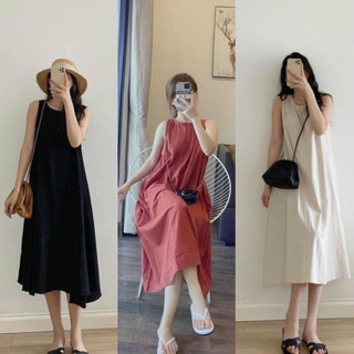 Đầm suông ba lỗ - n09 - đầm ba lô dáng dài _ hot trend