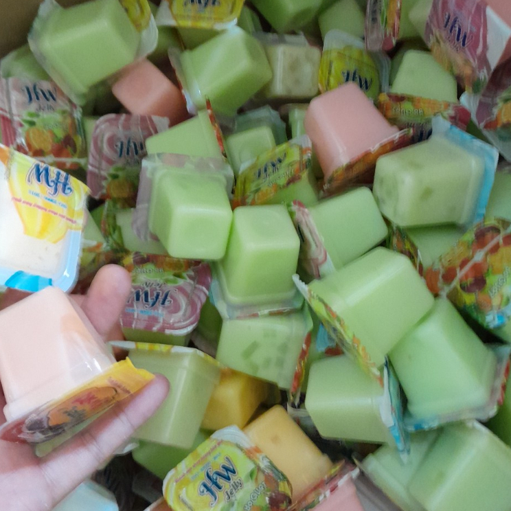 1KG - Thạch rau câu mix vị trái cây sữa chua vuông Headway