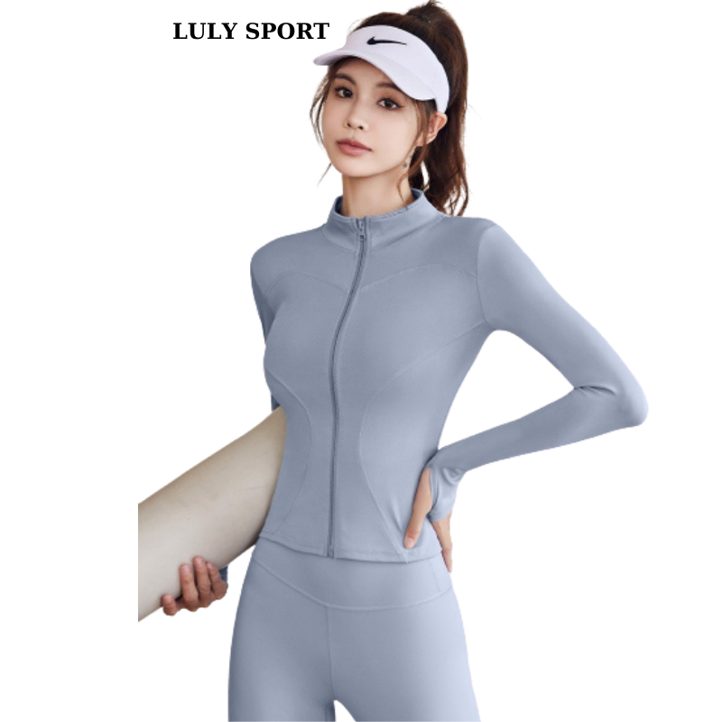 Áo Khoác Thể Thao Tập Gym Yoga Nữ Dài Tay LULY SPORT áo ôm body, co giãn tốt