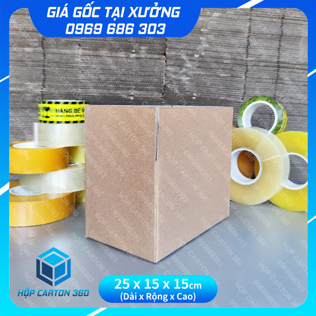 25x15x15 Combo 20 hộp carton đóng hàng