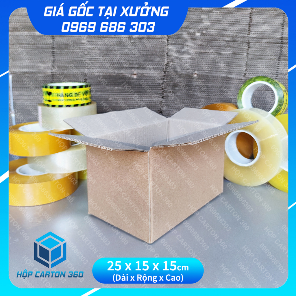 25x15x15 Combo 20 hộp carton đóng hàng