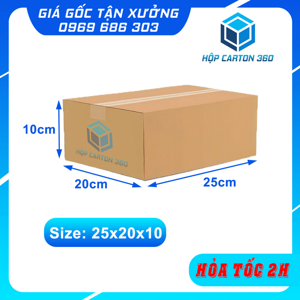 25x20x10 Combo 20 hộp carton đóng hàng