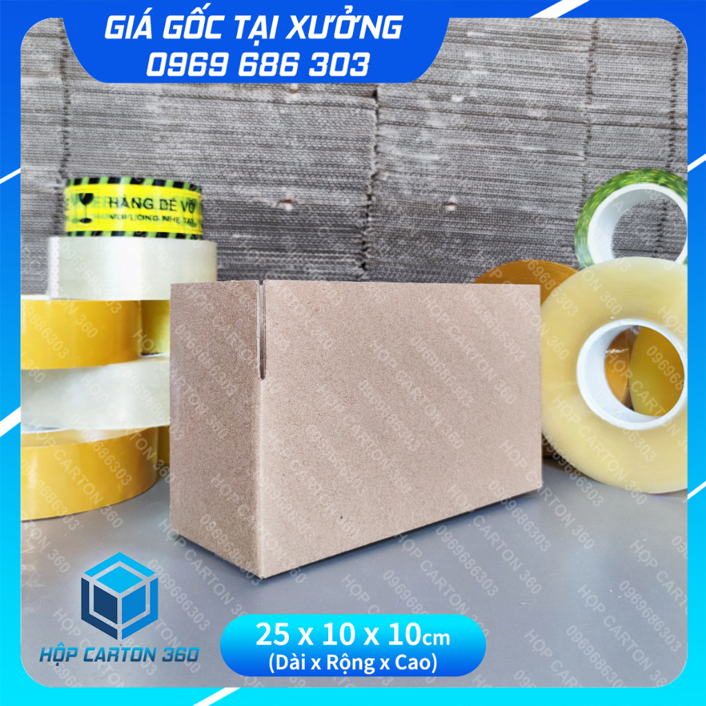 25x10x10 Combo 20 hộp carton đóng hàng