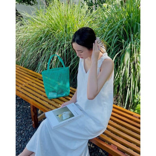 đầm đi biển _N97- đầm dáng dài cột nơ vai nhí cực xinh- nhẹ nhàng trang nhã