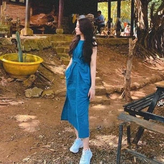 đầm thiết kế xoắn eo - N19- đầm thiết kế xinh xắn dễ thương phong cách nhẹ nhàng