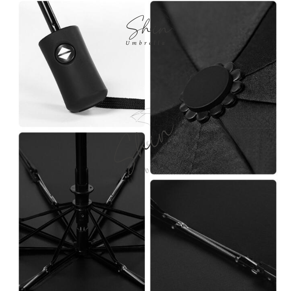 Ô Dù Che Năng Mưa Tự Đông Màu Xanh Da Trời 3 Lớp 8 Nan Chống UV Kèm Túi Đựng Ô