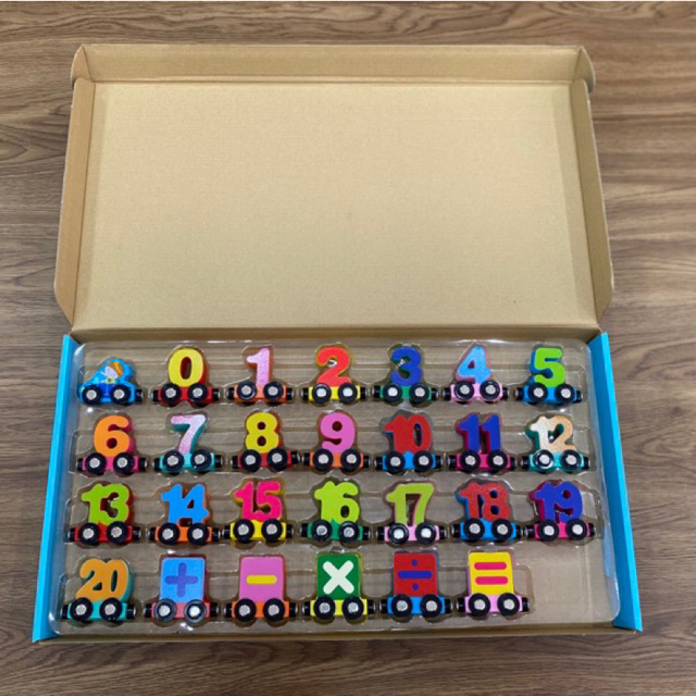 Đoàn Tàu Nam Châm Kéo Chữ Và Số Bằng Gỗ KidsStore, Đồ Chơi Giáo Dục Gỗ Montessori Cho Bé Phát Triển Trí Tuệ Hàng Loại 1